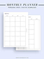 M101 | Basic Monthly Planner Printable Inserts for Minimalist