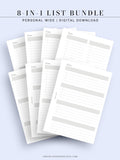 N107 | Checklist Bundle Template to Personalize Category