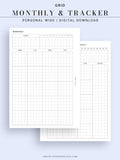 M106_G | Monthly Planner with 31 Days Habit Tracker Printable Inserts