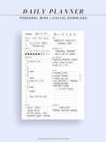 D102 | Daily Planner Inserts Printable Template, Minimal Grid Layout