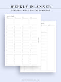 W111 | Weekly Schedule Planner Printable Inserts Template