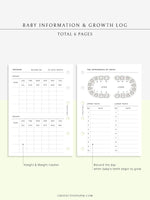 N112 | Baby Info & Growth Log & Vaccination Records Template