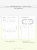 N112 | Baby Info & Growth Log & Vaccination Records Template