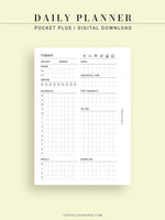 D102 | Daily Planner Inserts Printable Template, Minimal Grid Layout