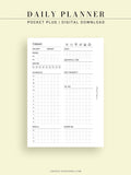 D102 | Daily Planner Inserts Printable Template, Minimal Grid Layout