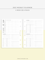 W117_2023 | 2023 Dated Weekly Planner, 24-hour Time Scheduler, WO4P