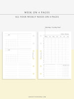 W114 | Week on 4 Pages, Weekly Schedule & Tracker & To-do Planner