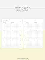 Y105 | Year on 2 Pages, Grid Layout