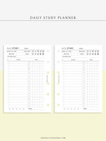 D108 | Daily Study Planner Inserts Printable Template