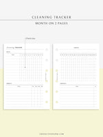 T120 | Monthly+Weekly+Daily Cleaning Tracker, Home Management
