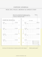 N126 | Expense Journal Pages, Weekly Spending Log, Financial Planner