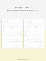 W122 | Weekly Planner, WO1P