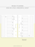 W102_H_2 | Horizontal Weekly Planner Printable