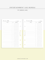 T121 | TV Series Tracker, Movie Journal, Entertainment Log Bundle