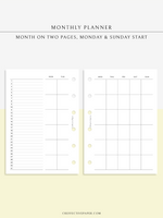 M120 | Basic Monthly Planner, MO2P