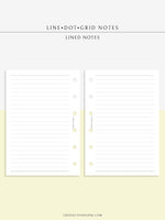N101-3 | Printable Line Dot Grid Notes Template