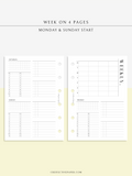 W117 | WO4P, Weekly 24-hour Schedule, To-do List Planner Template