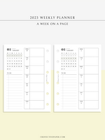 W108_01GX_WO1P_2023 | 2023 Dated Weekly Planner Inserts Printable Template