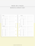 W117 | WO4P, Weekly 24-hour Schedule, To-do List Planner Template