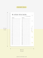 N121-5 | Water Tracker, Monthly Hydration Intake Template