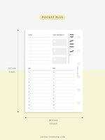 D113 | 24-hour Daily Schedule Planner Inserts Printable Template
