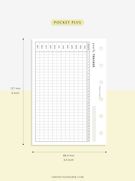 Y107 Yearly Tracker Habit Tracking Template CreffectivePaper