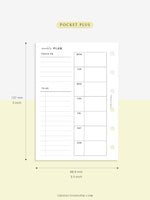 W108 | Week on a Page, Weekly Planner Printable Inserts Template