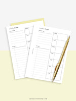 W108 | Week on a Page, Weekly Planner Printable Inserts Template