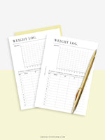 N121-1 | Weight Loss Log, Diet Organizer Template