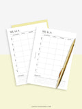 N121-4 | Meal Prep Plan Template, Groceries Shopping List