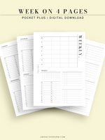 W117 | WO4P, Weekly 24-hour Schedule, To-do List Planner Template