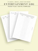 T121 | TV Series Tracker, Movie Journal, Entertainment Log Bundle