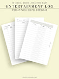 T121 | TV Series Tracker, Movie Journal, Entertainment Log Bundle
