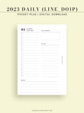 D111_C_2023 | 2023 Dated Daily Planner, Lined Layout, Day on a Page