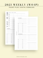 W117_2023 | 2023 Dated Weekly Planner, 24-hour Time Scheduler, WO4P