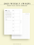W108_01GX_WO2P_2023 | 2023 Dated Weekly Planner Inserts Printable Template