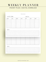 W102_H_2 | Horizontal Weekly Planner Printable