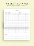 W102_H_2 | Horizontal Weekly Planner Printable