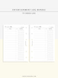 T121 | TV Series Tracker, Movie Journal, Entertainment Log Bundle
