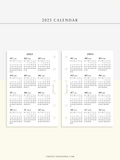 Y104_2023 | 2023 Calendar Planner Inserts Printable