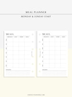 N121-4 | Meal Prep Plan Template, Groceries Shopping List