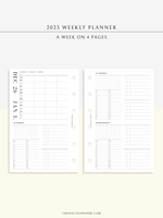 W117_2023 | 2023 Dated Weekly Planner, 24-hour Time Scheduler, WO4P