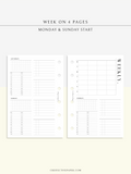 W117 | WO4P, Weekly 24-hour Schedule, To-do List Planner Template