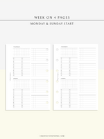 W117 | WO4P, Weekly 24-hour Schedule, To-do List Planner Template
