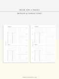 W117 | WO4P, Weekly 24-hour Schedule, To-do List Planner Template