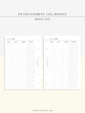 T121 | TV Series Tracker, Movie Journal, Entertainment Log Bundle