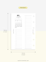 M118_2023 | 2023 Half-Page Calendar, Monthly Task list, Important Events Tracker