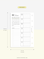 W108_01G_WO1P_2023 | 2023 Dated Weekly Planner Inserts Printable Template