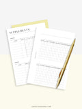 N121-6 | Vitamins & Supplements Tracker, Medication Log Template