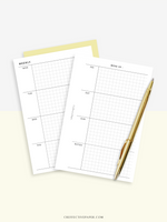 W104 | Week on 2 Pages, Weekly Planner Printable Inserts Template